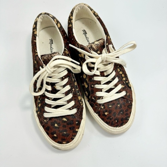 Madewell leopard print calf hair low top sneaker size 6.5 - Picture 5 of 14